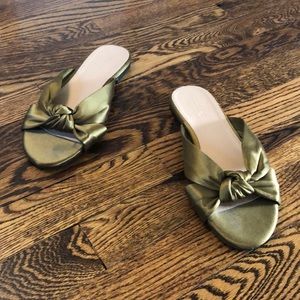 Jcrew silk sandal slides. Worn once.